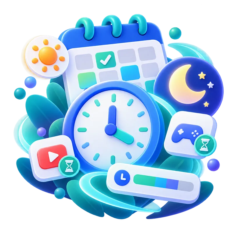 Screen time limits illustration